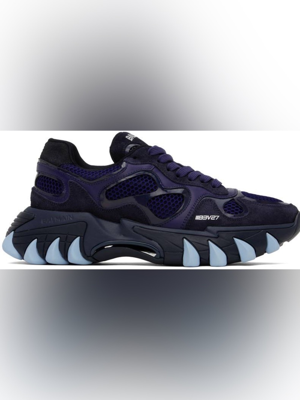 Balmain Blue B-East Sneakers. Size: US 10. Low-top sneakers in blue, crafted